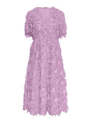 Y.A.S Naisten Mekko, K-YASPAZYLLA 2/4 MIDI DRESS Vaaleanpunainen