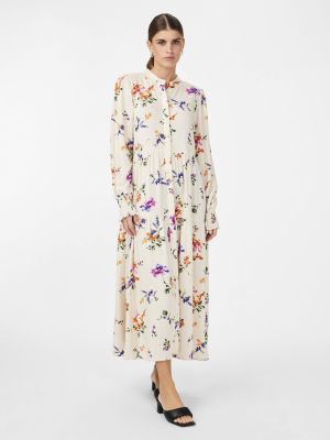 Y.A.S naisten mekko, YASASINA LS LONG SHIRT DRESS Valkopohjainen Kuosi