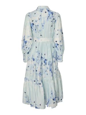 Y.A.S naisten mekko, YASBILLA LS LONG DRESS - SHOW Sininen Kuosi