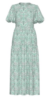 Y.A.S naisten mekko, YASBOTANICO SS ANKLE DRESS Vihreä Kuosi