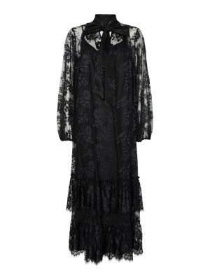 Y.A.S naisten mekko, YASLACILLA LS LACE LONG DRESS Black