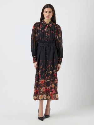 Y.A.S naisten mekko, YASROMANTICA LS LONG DRESS Black