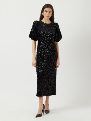 Y.A.S naisten mekko, YASSOFIE 2/4 SEQUIN MIDI DRESS Black