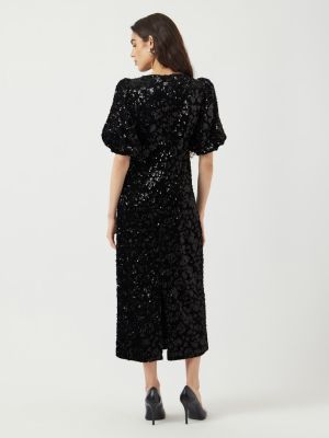 Y.A.S naisten mekko, YASSOFIE 2/4 SEQUIN MIDI DRESS Black
