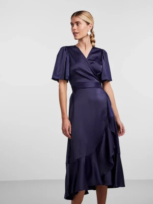Y.A.S Naisten Mekko, YASTHEA 2/4 MIDI WRAP DRESS Evening Blue