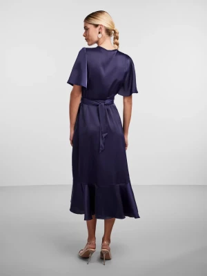 Y.A.S Naisten Mekko, YASTHEA 2/4 MIDI WRAP DRESS Evening Blue