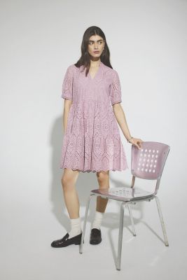 Y.A.S Naisten Minimekko YASHOLI SS DRESS Vaaleanpunainen