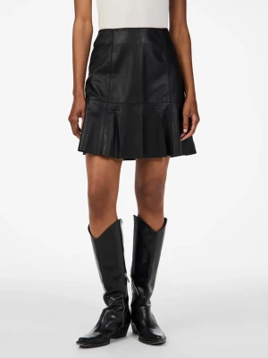 Y.A.S naisten nahkahame, YASCOLLY MW NAPLON LEATHER SKIRT Black