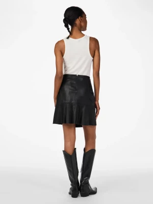 Y.A.S naisten nahkahame, YASCOLLY MW NAPLON LEATHER SKIRT Black