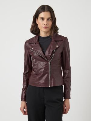 Y.A.S naisten nahkatakki, YASSOPHIE LEATHER JACKET Port Royale