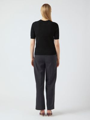 Y.A.S naisten neule, YASLENA SS KNIT PULLOVER S. Musta