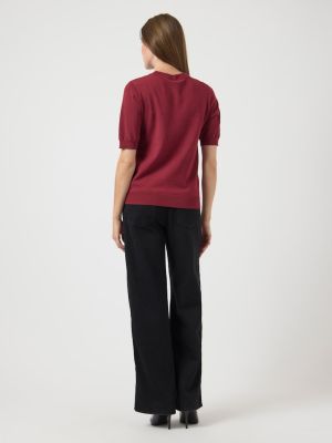 Y.A.S naisten neule, YASLENA SS KNIT PULLOVER S. Punainen