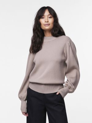Y.A.S Naisten Neulepusero, YASFONNY LS KNIT PULLOVER S. NOOS Vaalea Beige