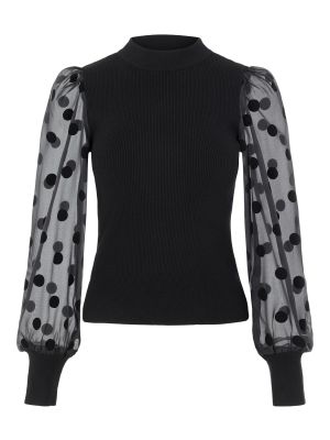 Y.A.S naisten pusero, YASDOTME LS KNIT PULLOVER Musta