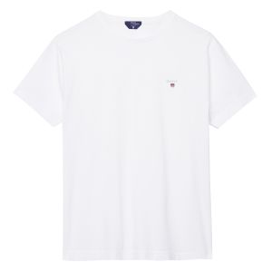 Gant Miesten T-Paita, Solid T-Shirt NOS Valkoinen
