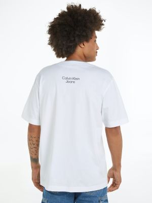 Calvin Klein Jeans Miesten T-Paita, 3D META MONOGRAM TEE Valkoinen