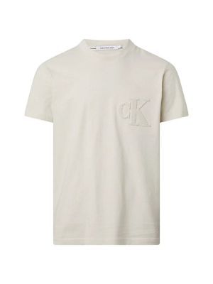 Calvin Klein Jeans miesten t-paita, CK CHENILLE TEE Luonnonvalkoinen