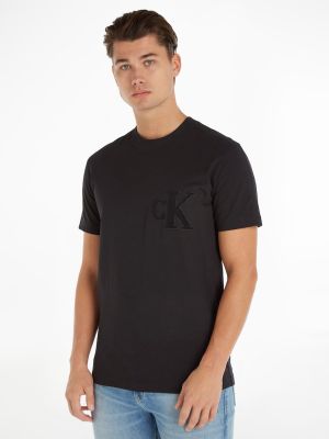 Calvin Klein Jeans miesten t-paita, CK CHENILLE TEE Musta