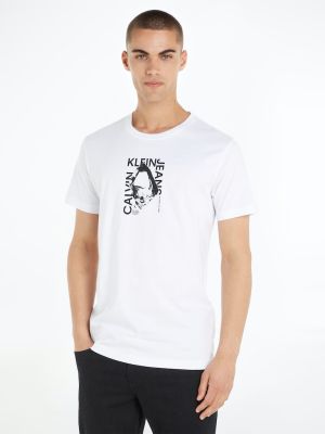 Calvin Klein Jeans Miesten T-paita, MODERN ESSENTIAL GRAPHIC TEE Valkoinen