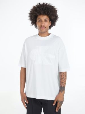 Calvin Klein Jeans Miesten T-Paita, PREMIUM MONOLOGO TEE Valkoinen