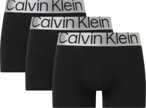 Calvin Klein Miesten Bokserit TRUNK 3PK NOS SILVER WAISTBAND Musta