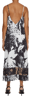 Calvin Klein Naisten Mekko Recycled CDC Print Slip Dress Musta Kuosi