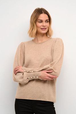  culture neule, ALLIE PEARLS PULLOVER Beige
