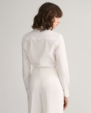 Gant naisten paitapusero, SLIM STRETCH OXFORD SHIRT Valkoinen