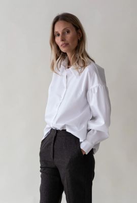 Gauhar naisten paitapusero, TANIA SHIRT WHITE Valkoinen