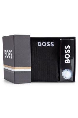 Hugo Boss Miesten Sukat Lahjapaketissa, Mukana 3 kpl Boss-golfpalloja, RS GIFTSET GOLF CC Musta