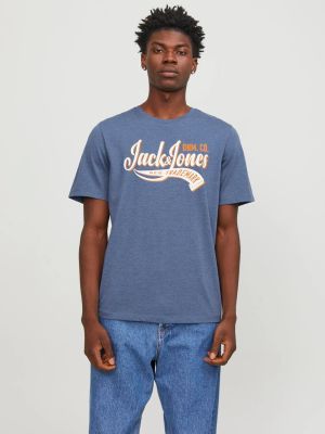 Jack and Jones miesten t-paita, LOGO TEE SS  Sininen