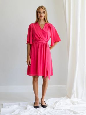 Katri Niskanen mekko, INGA DRESS CHIFFON Fuksianpunainen