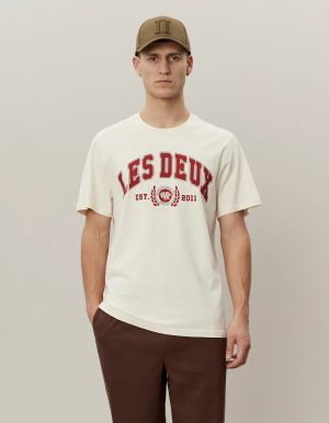 Les Deux miesten t-paita, UNIVERSITY T-SHIRT Luonnonvalkoinen