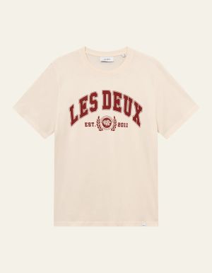 Les Deux miesten t-paita, UNIVERSITY T-SHIRT Luonnonvalkoinen