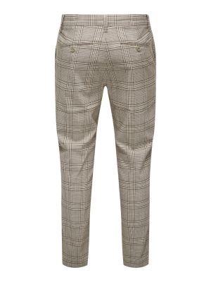 Only and Sons miesten housut,  ONSMARK SLIM CHECK 020935PANT Beige Ruutu