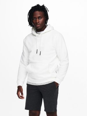 Only and Sons Miesten Huppari ONSCERES LIFE HOODIE SWEAT Valkoinen