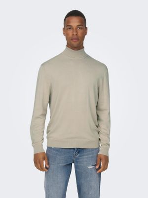 Only and Sons Miesten Pooloneule, Wyler Life Roll Neck Nos Luonnonvalkoinen