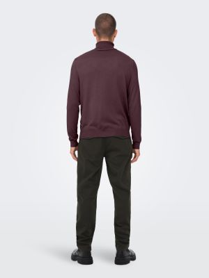 Only and Sons Miesten Pooloneule, Wyler Life Roll Neck Nos Viininpunainen