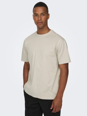 Only and Sons, Miesten T-Paita, Onsfred Rls Ss Tee Noos Beige