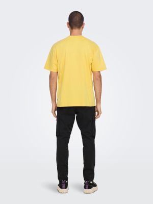 Only and Sons, Miesten T-Paita, Onsfred Rls Ss Tee Noos Keltainen