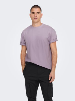 Only and Sons, Miesten T-Paita, Onsfred Rls Ss Tee Noos Liila