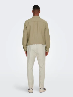 Only and Sons pellavahousut, LINUS CROP Beige