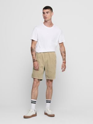 Only and Sons shortsit, LINUS SHORTS CORDUROY Beige