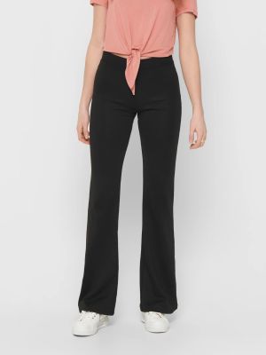 Only naisten housut, ONLFEVER STRETCH FLAIRED PANTS JRS Musta
