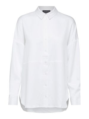 Selected Femme, Naisten Kauluspaita, Trixy LS Shirt B Noos Valkoinen