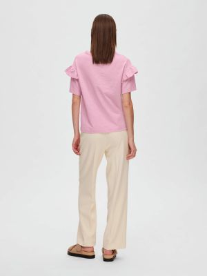 Selected Femme t-paita, SLFRYLIE SS FLORENCE TEE Vaaleanpunainen