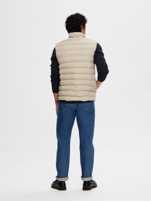 Selected miesten toppaliivi, BARRY QUILTED GILET Beige