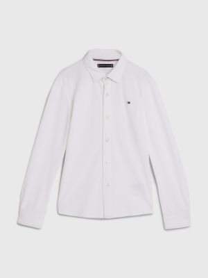 Tommy Hilfiger Childrenswear Lasten Paita, STRETCH PIQUE SHIRT Valkoinen
