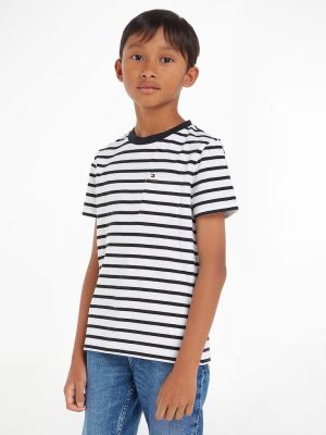 Tommy Hilfiger Childrenswear t-paita, BRETON POCKET STRIPE TEE Raidallinen Sininen