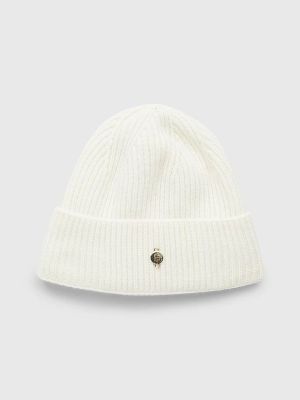 Tommy Hilfiger Pipo TH ELEVATED BEANIE Luonnonvalkoinen